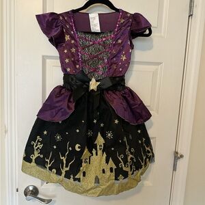 Halloween for girls aged 6 to 7 Purple and Black Kids Witch Costume